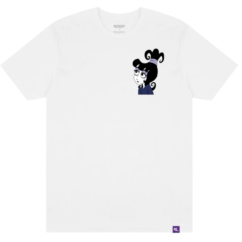 Retrokid x Beetlejuice The Animated Series Lydia White Graphic Tee NEW XL OOP